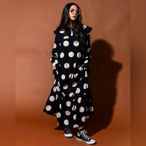 Dressed in LALA Black and White Polka Dot Maxi Dress